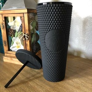 Starbucks Matte Black Spiked Studded Goth Tumbler